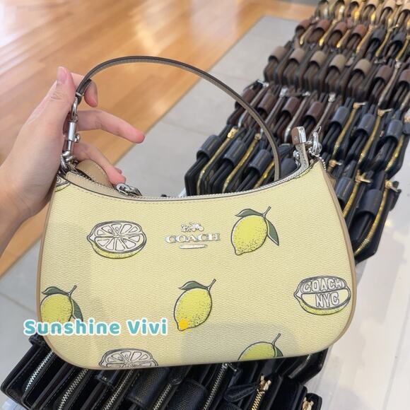 NWT Coach Teri Shoulder Bag With Lemon Print CBA53 Garden Glade Multi